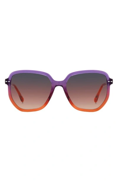 Isabel Marant 52mm Round Sunglasses In Violet Orange Grey Pink