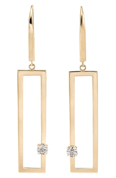 Lana Solo Dangle Rectangle Drop Earrings In Yellow Gold