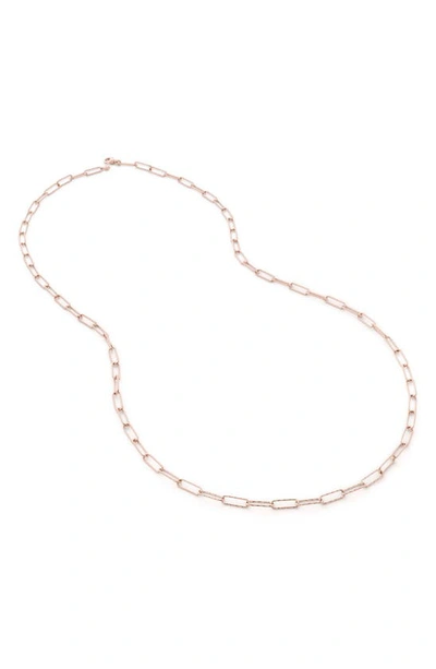 Monica Vinader Alta Textured Chain Necklace In 18ct Rose Gold On Sterling