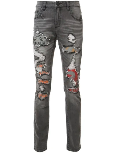 Haculla Post All Bills Distressed Skinny Jeans, Grey In Grey
