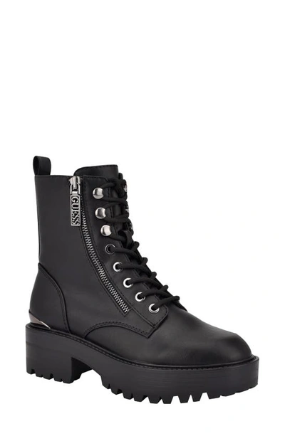 Guess Fearne Platform Combat Boot In Black