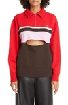 Commission Gender Inclusive Field Cutout Half Zip Wool Sweater In