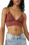 Free People Intimately Fp Everyday Lace Longline Bralette In Mocha Java