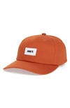 Obey Bold Label Organic Cotton Baseball Cap In Brown