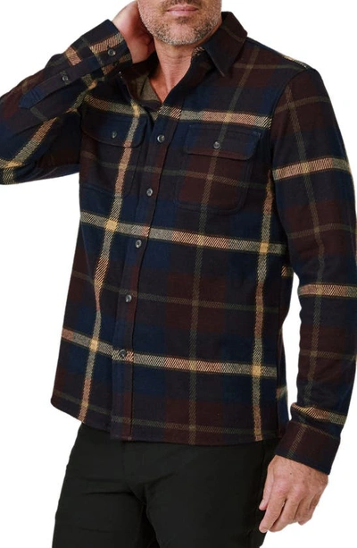 7 Diamonds Generation Stretch Plaid Button-up Shirt In Burgundy