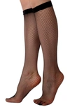 Lechery Italian Made Fishnet Knee-highs In Black