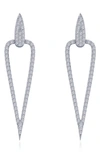 Lafonn Simulated Diamond Inverted Triangle Drop Earrings In White