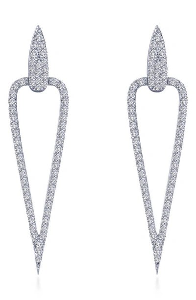Lafonn Simulated Diamond Inverted Triangle Drop Earrings In White