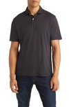 Peter Millar Crown Crafted Journeyman Pima Cotton Polo In W Black