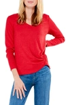 Nic + Zoe Cozy Long Sleeve Ribbed Top In Red