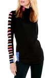 Nic + Zoe Stripes Aside Vital Turtleneck Sweater In Black