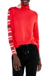 Nic + Zoe Stripes Aside Vital Turtleneck Sweater In Red