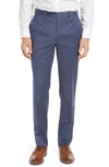 Peter Millar Harker Flat Front Solid Stretch Wool Dress Pants In Mid Blue