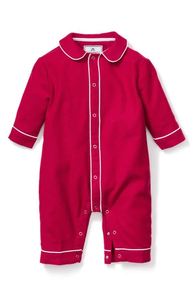 Petite Plume Baby's Flannel Cambridge Romper In Red