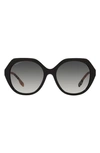 Burberry 55mm Round Sunglasses In Black