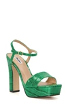 Dune London Matche Platform Ankle Strap Sandal In Green