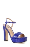 Dune London Matche Platform Ankle Strap Sandal In Blue