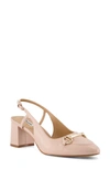 Dune London Cassie Block Heel Slingback Pump In Nude