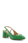 Dune London Cassie Block Heel Slingback Pump In Green