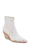 Dolce Vita Volli Pointed Toe Bootie In Gold Multi Calf Hair