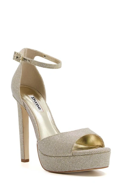 Dune London Mascots Platform Ankle Strap Sandal In Gold