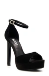 Dune London Mascots Platform Ankle Strap Sandal In Black