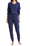 Papinelle Super Soft Waffle Weave Pajamas In Navy