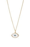 ARGENTO VIVO STERLING SILVER EVIL EYE MOTHER-OF-PEARL PENDANT NECKLACE