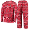 Concepts Sport Red Georgia Bulldogs Ugly Sweater Knit Long Sleeve Top And Pant Set In Red