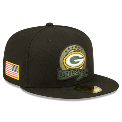 New Era Black Green Bay Packers 2022 Salute To Service 59fifty Fitted Hat