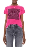 Mother The Sinful Trippy Tracers Tee Shirt In Pink