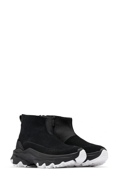 Sorel Women's Kinetic Breakthru Acadia Waterproof Sneaker Booties Women's Shoes In Black White