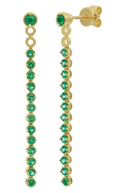 Bony Levy El Mar Emerald Two-way Drop Jacket Earrings In 18k Yellow Gold