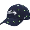47 '47 COLLEGE NAVY SEATTLE SEAHAWKS CONFETTI CLEAN UP ADJUSTABLE HAT