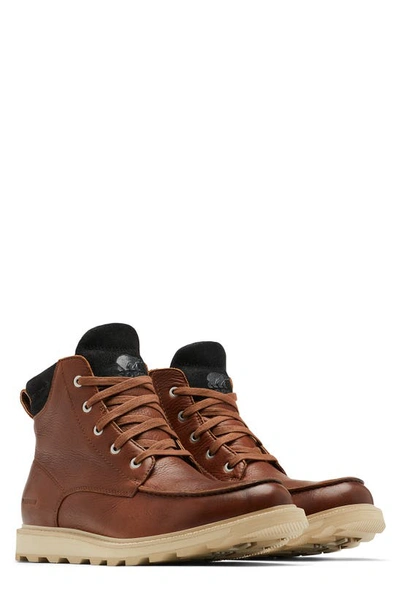 Sorel Madson Ii Moc Toe Waterproof Boot In Gaucho Tan/ Oatmeal