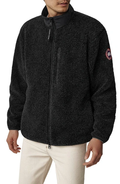 Canada Goose Kelowna Wool Blend Fleece Jacket In Black