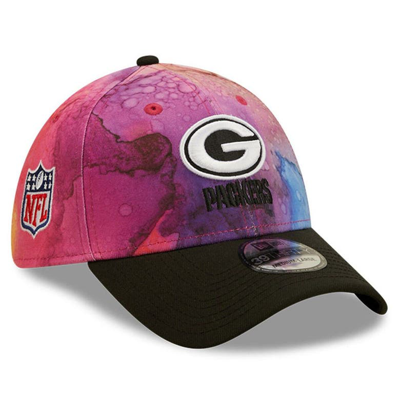 New Era Men's  Pink, Black Green Bay Packers 2022 Nfl Crucial Catch 39thirty Flex Hat In Pink,black