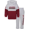 OUTERSTUFF INFANT HEATHER GRAY/CRIMSON OKLAHOMA SOONERS PLAYMAKER PULLOVER HOODIE & PANTS SET