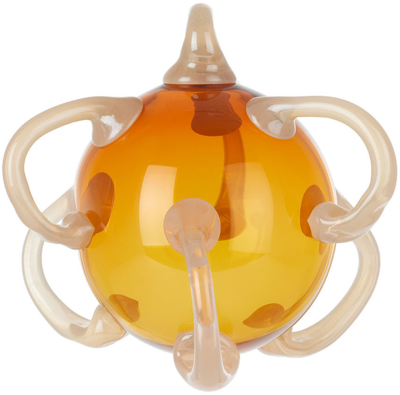 Sticky Glass Ssense Exclusive Orange & Gold Loop Ornament