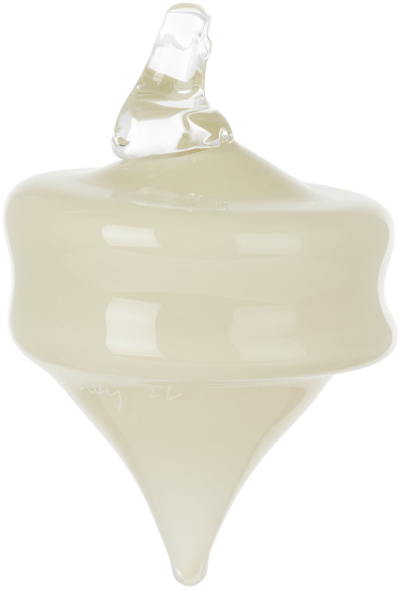 Sticky Glass Ssense Exclusive Off-white Deflated Ornament In Cream