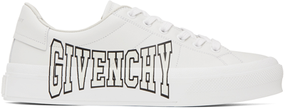 Givenchy Men's City Sport Leather Low-top Trainers In White