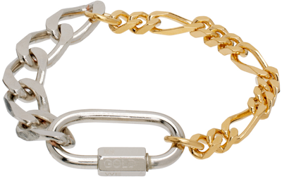 In Gold We Trust Paris Silver & Gold Chain Bracelet In Palla