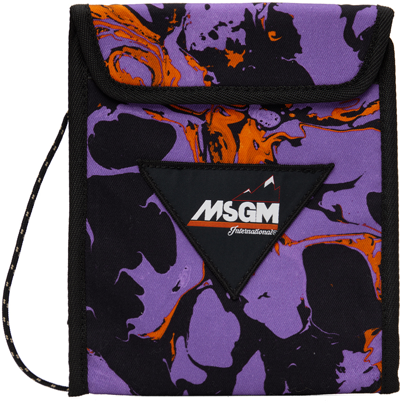 Msgm Purple Paint Bag In Violet