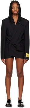 OFF-WHITE BLACK DRY WO TWIST BLAZER MINIDRESS