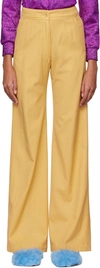 Dries Van Noten Pantery Wide-leg Wool Pants In 208 Honey