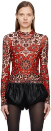 Moschino Red Rug Print Sweater In J1115 Fantasy Print