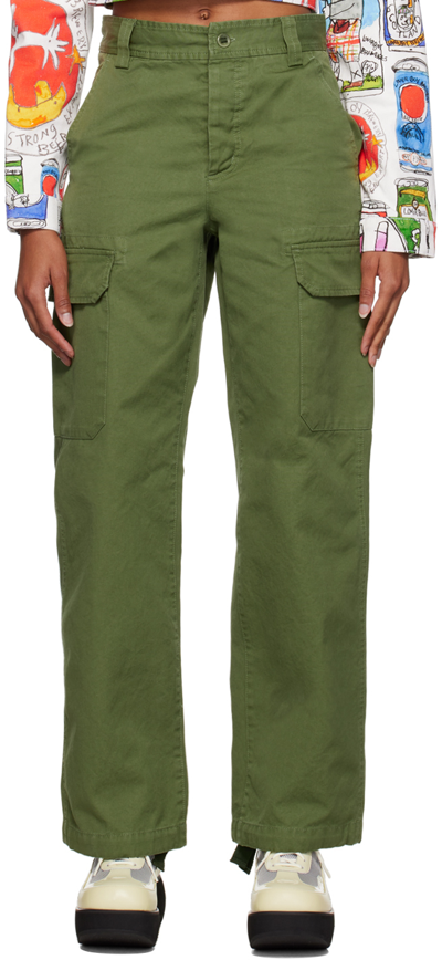 Apc Green Jane Birkin Edition Cargo Nine Trousers In Grün