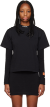Heron Preston Ctnmb Cropped Cotton Jersey T-shirt In Black White