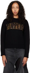 Puppets And Puppets Sequin Spider Web Logo Wool Blend Sweater In Black/gold