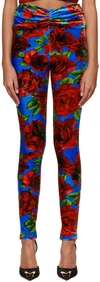 Magda Butrym Pants In Blue Synthetic Fibers In Blue Print